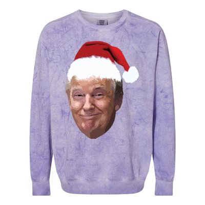 Donald Trump Christmas Funny Maga Santa Hat Gift Colorblast Crewneck Sweatshirt