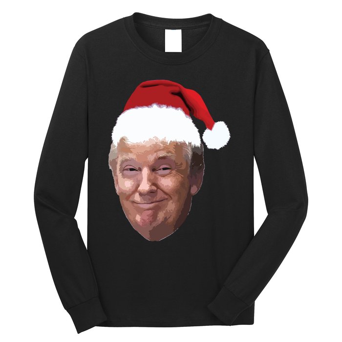 Donald Trump Christmas Funny Maga Santa Hat Gift Long Sleeve Shirt