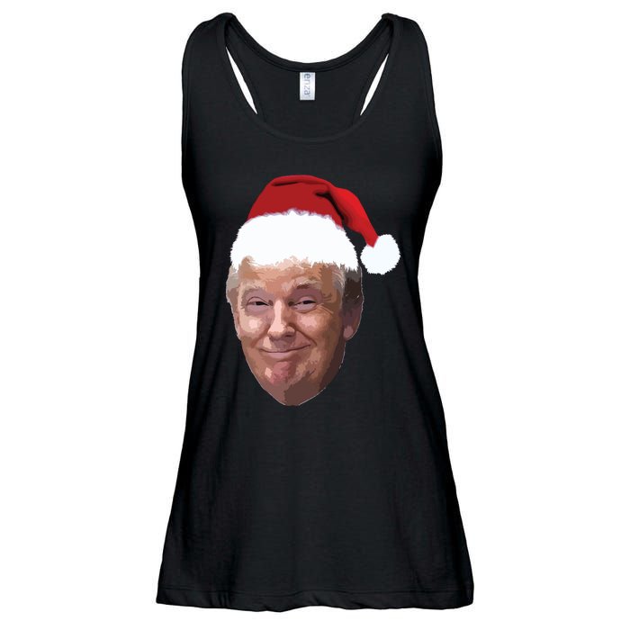 Donald Trump Christmas Funny Maga Santa Hat Gift Ladies Essential Flowy Tank