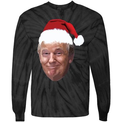 Donald Trump Christmas Funny Maga Santa Hat Gift Tie-Dye Long Sleeve Shirt