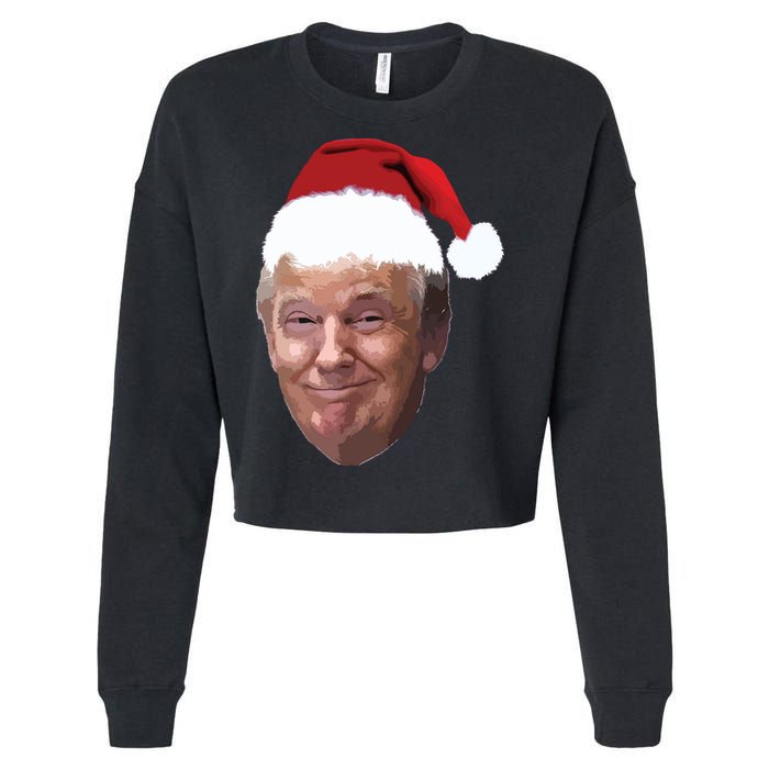 Donald Trump Christmas Funny Maga Santa Hat Gift Cropped Pullover Crew