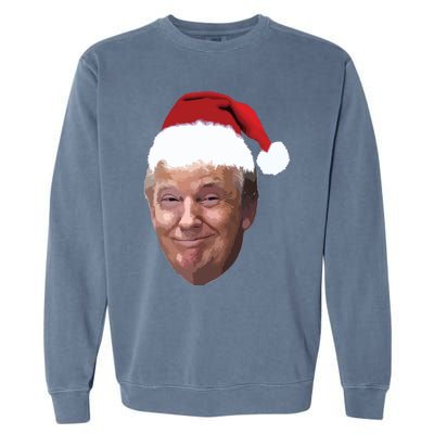 Donald Trump Christmas Funny Maga Santa Hat Gift Garment-Dyed Sweatshirt