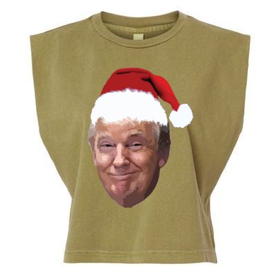 Donald Trump Christmas Funny Maga Santa Hat Gift Garment-Dyed Women's Muscle Tee