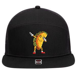 Dabbing Taco Cinco de Mayo Funny Mexican Food Dab 7 Panel Mesh Trucker Snapback Hat