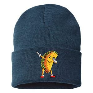 Dabbing Taco Cinco de Mayo Funny Mexican Food Dab Sustainable Knit Beanie