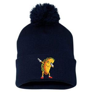 Dabbing Taco Cinco de Mayo Funny Mexican Food Dab Pom Pom 12in Knit Beanie