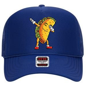 Dabbing Taco Cinco de Mayo Funny Mexican Food Dab High Crown Mesh Back Trucker Hat