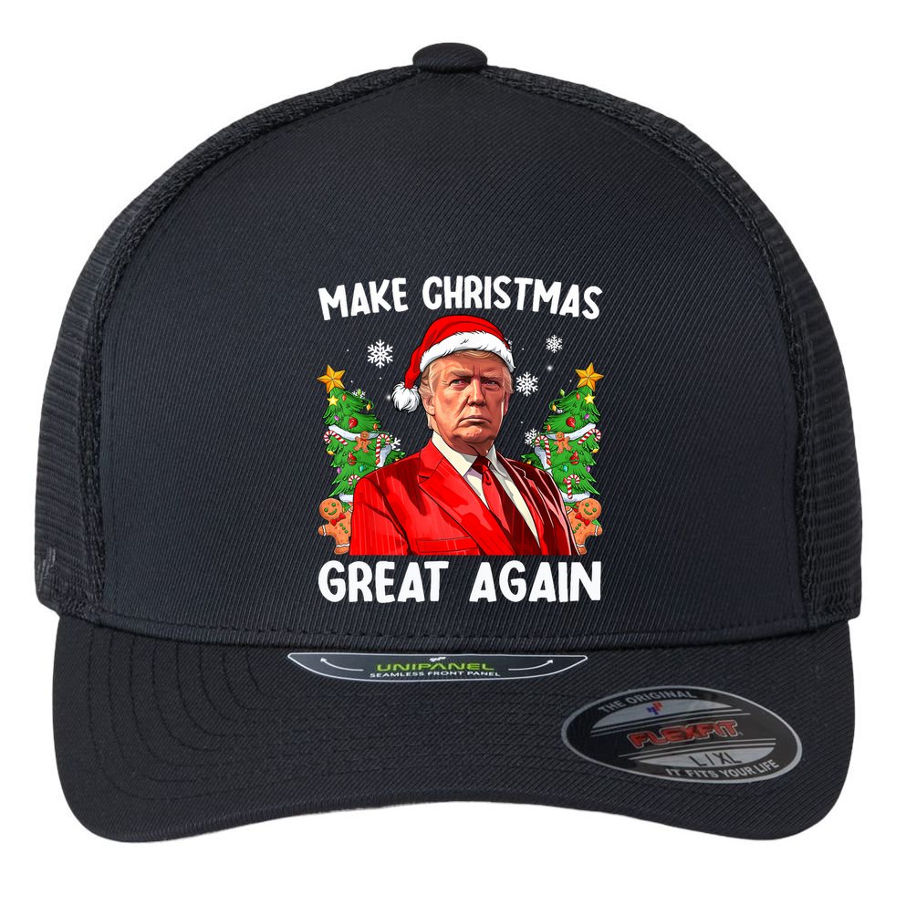 Donald Trump Christmas Funny Conservative Maga Flexfit Unipanel Trucker Cap