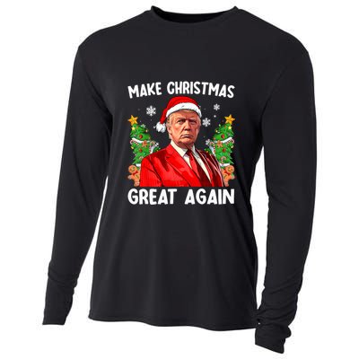 Donald Trump Christmas Funny Conservative Maga Cooling Performance Long Sleeve Crew