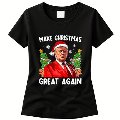 Donald Trump Christmas Funny Conservative Maga Womens T-Shirt