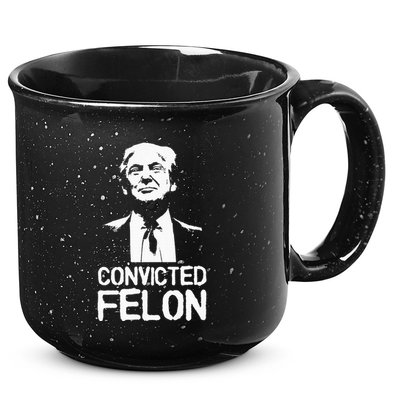 Donald Trump Convicted Felon Stencil Graffiti 15oz Campfire Ceramic Mug
