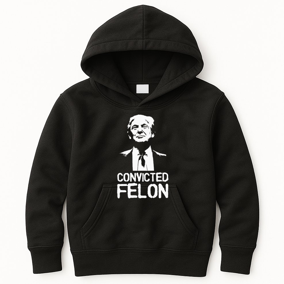 Donald Trump Convicted Felon Stencil Graffiti Kids Hoodie