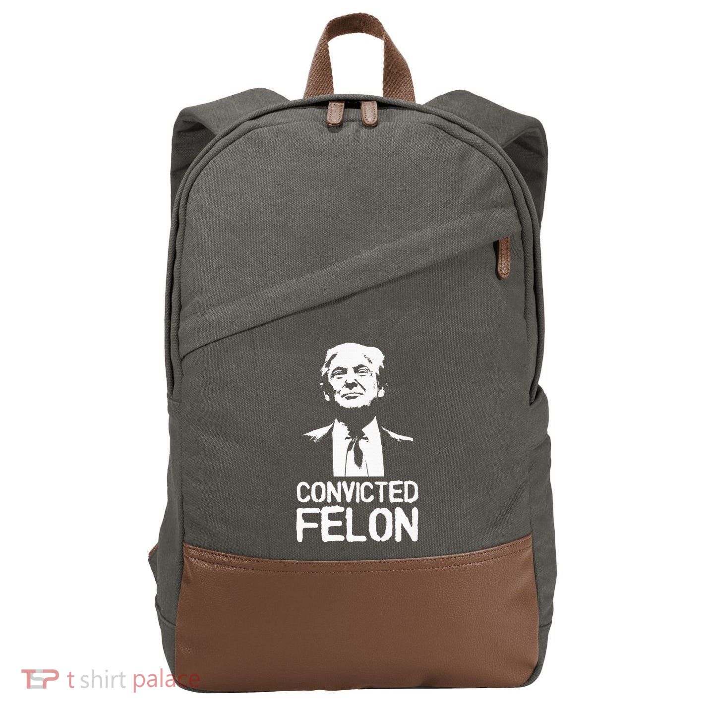 Donald Trump Convicted Felon Stencil Graffiti Cotton Canvas Backpack