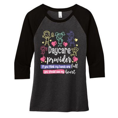 Daycare Teacher Childcare Daycare Provider Women's Tri-Blend 3/4-Sleeve Raglan Shirt