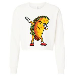 Dabbing Taco Cinco De Mayo Funny Mexican Dab Cropped Pullover Crew