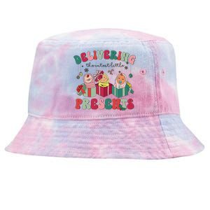 Delivering The Cutest Little Presents Xmas Labor Delivery Tie-Dyed Bucket Hat