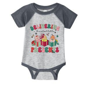 Delivering The Cutest Little Presents Xmas Labor Delivery Infant Baby Jersey Bodysuit