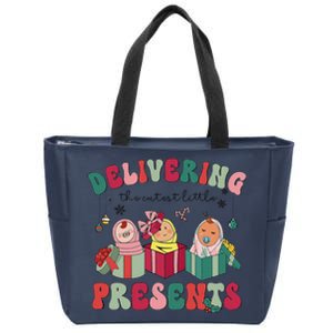 Delivering The Cutest Little Presents Xmas Labor Delivery Zip Tote Bag