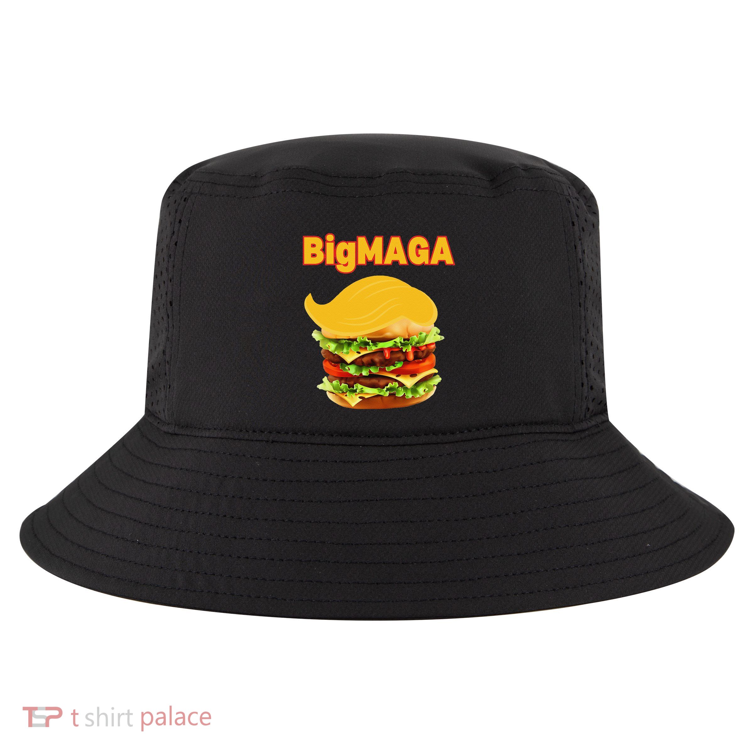 Donald Trump Cheeseburger Big Maga Hamburger Cool Comfort Performance Bucket Hat