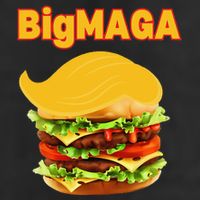 Donald Trump Cheeseburger Big Maga Hamburger 7 Panel Mesh Trucker Snapback Hat