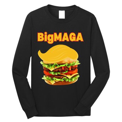 Donald Trump Cheeseburger Big Maga Hamburger Long Sleeve Shirt