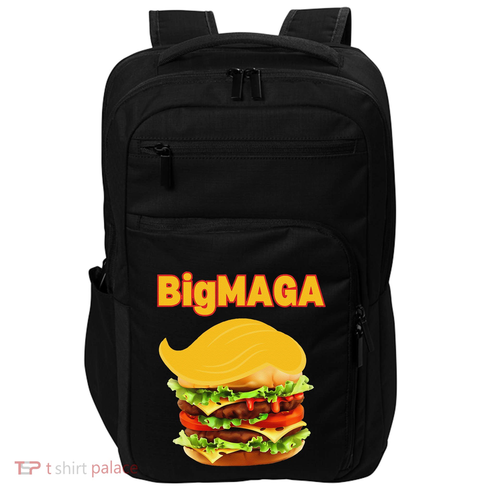 Donald Trump Cheeseburger Big Maga Hamburger Impact Tech Backpack