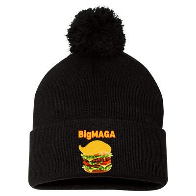 Donald Trump Cheeseburger Big Maga Hamburger Pom Pom 12in Knit Beanie