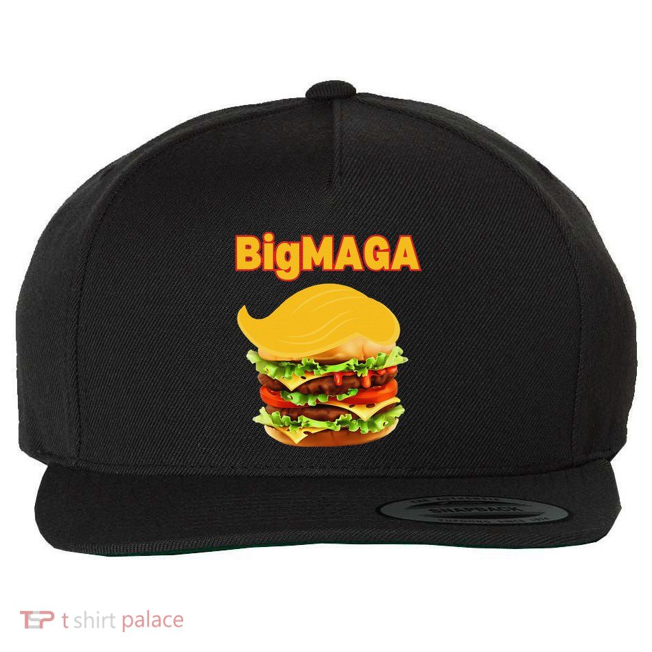 Donald Trump Cheeseburger Big Maga Hamburger Wool Snapback Cap