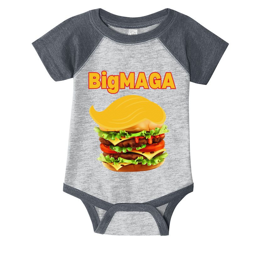 Donald Trump Cheeseburger Big Maga Hamburger Infant Baby Jersey Bodysuit