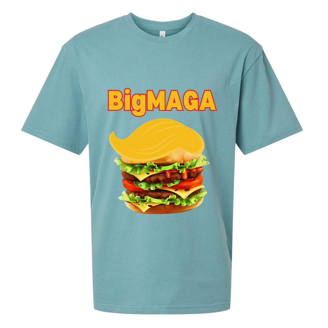 Donald Trump Cheeseburger Big Maga Hamburger Sueded Cloud Jersey T-Shirt