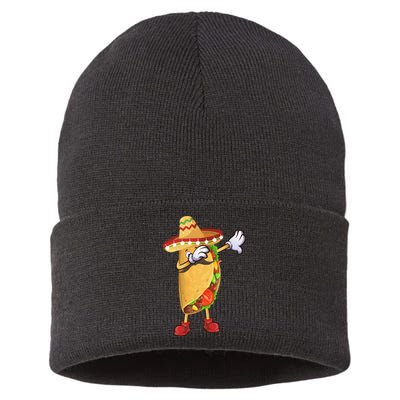 Dabbing Taco Cinco De Mayo Celebration Sustainable Knit Beanie