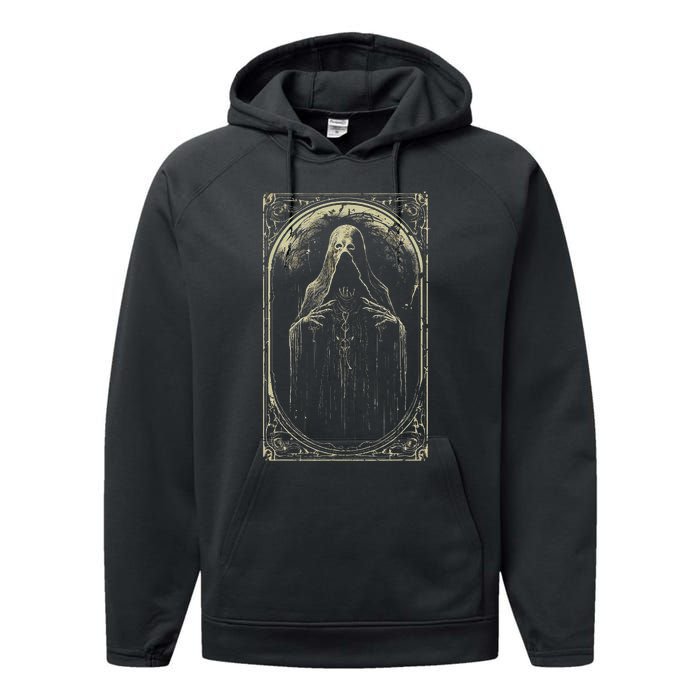 Death Tarot Card Halloween Performance Fleece Hoodie