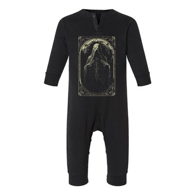 Death Tarot Card Halloween Infant Fleece One Piece