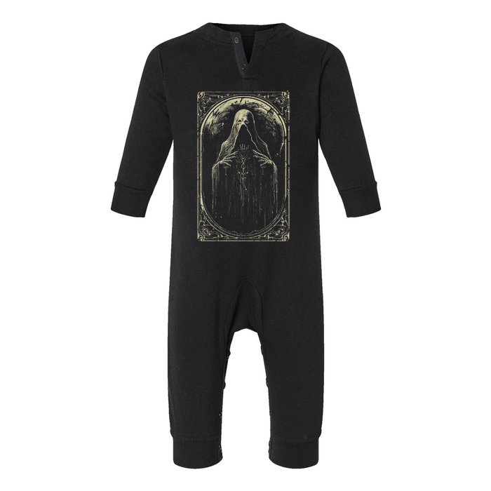 Death Tarot Card Halloween Infant Fleece One Piece