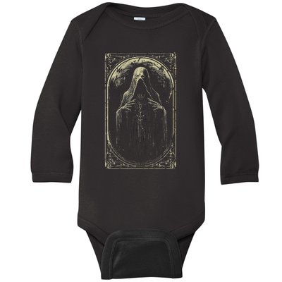 Death Tarot Card Halloween Baby Long Sleeve Bodysuit