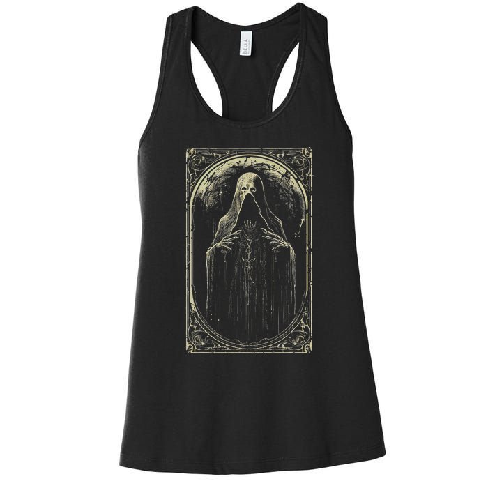 Death Tarot Card Halloween Women's Racerback Tank