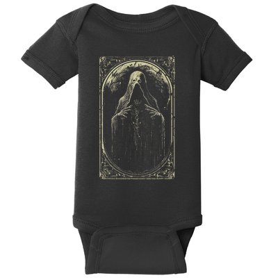 Death Tarot Card Halloween Baby Bodysuit