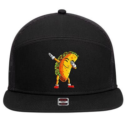 Dabbing Taco Cinco de Mayo Funny Dab Dance Mexican 7 Panel Mesh Trucker Snapback Hat