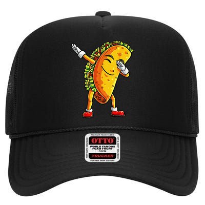 Dabbing Taco Cinco de Mayo Funny Dab Dance Mexican High Crown Mesh Back Trucker Hat