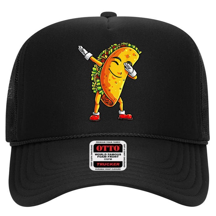 Dabbing Taco Cinco de Mayo Funny Dab Dance Mexican High Crown Mesh Back Trucker Hat