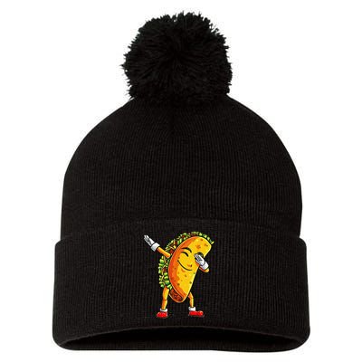 Dabbing Taco Cinco de Mayo Funny Dab Dance Mexican Pom Pom 12in Knit Beanie