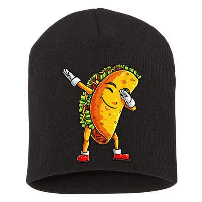 Dabbing Taco Cinco de Mayo Funny Dab Dance Mexican Short Acrylic Beanie