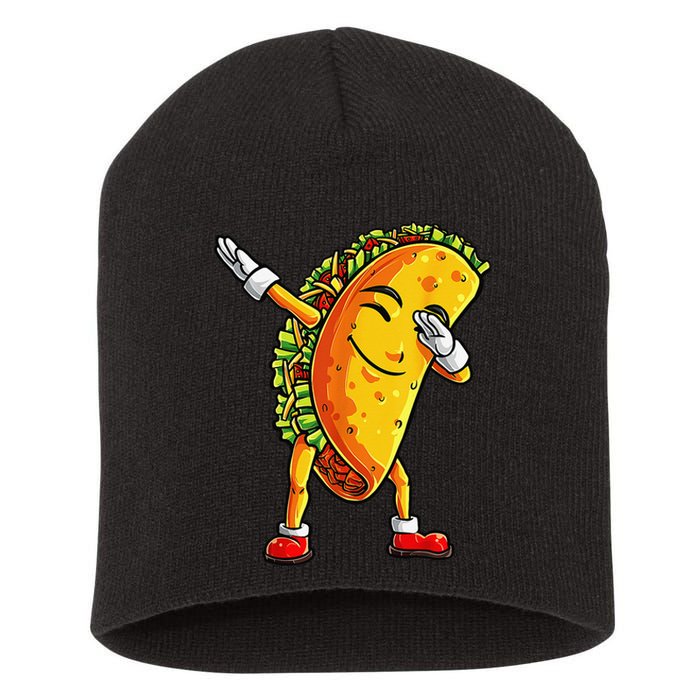 Dabbing Taco Cinco de Mayo Funny Dab Dance Mexican Short Acrylic Beanie