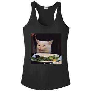 Dinner Table Cat Meme Funny Internet Yelling Confused Gift Ladies PosiCharge Competitor Racerback Tank