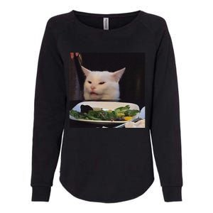 Dinner Table Cat Meme Funny Internet Yelling Confused Gift Womens California Wash Sweatshirt