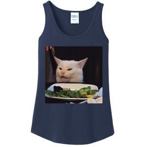 Dinner Table Cat Meme Funny Internet Yelling Confused Gift Ladies Essential Tank