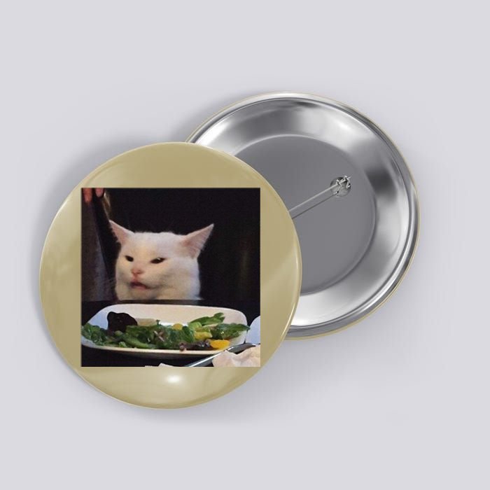 Dinner Table Cat Meme Funny Internet Yelling Confused Gift Button