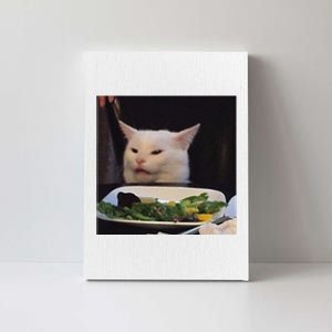 Dinner Table Cat Meme Funny Internet Yelling Confused Gift Canvas