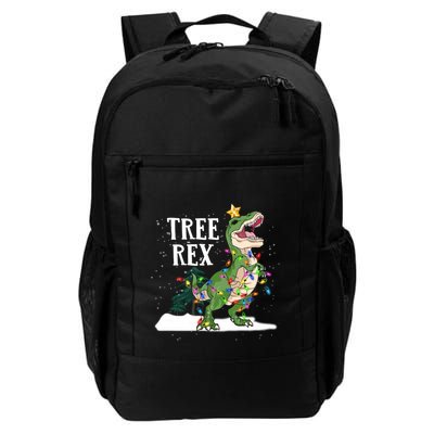 Dinosaur Trex Christmas Lights Funny Tree Rex Funny Gift Backpack
