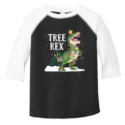 Dinosaur Trex Christmas Lights Funny Tree Rex Funny Gift Toddler Fine Jersey T-Shirt